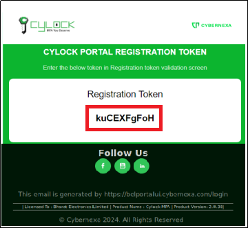 Registration Token - CyLock